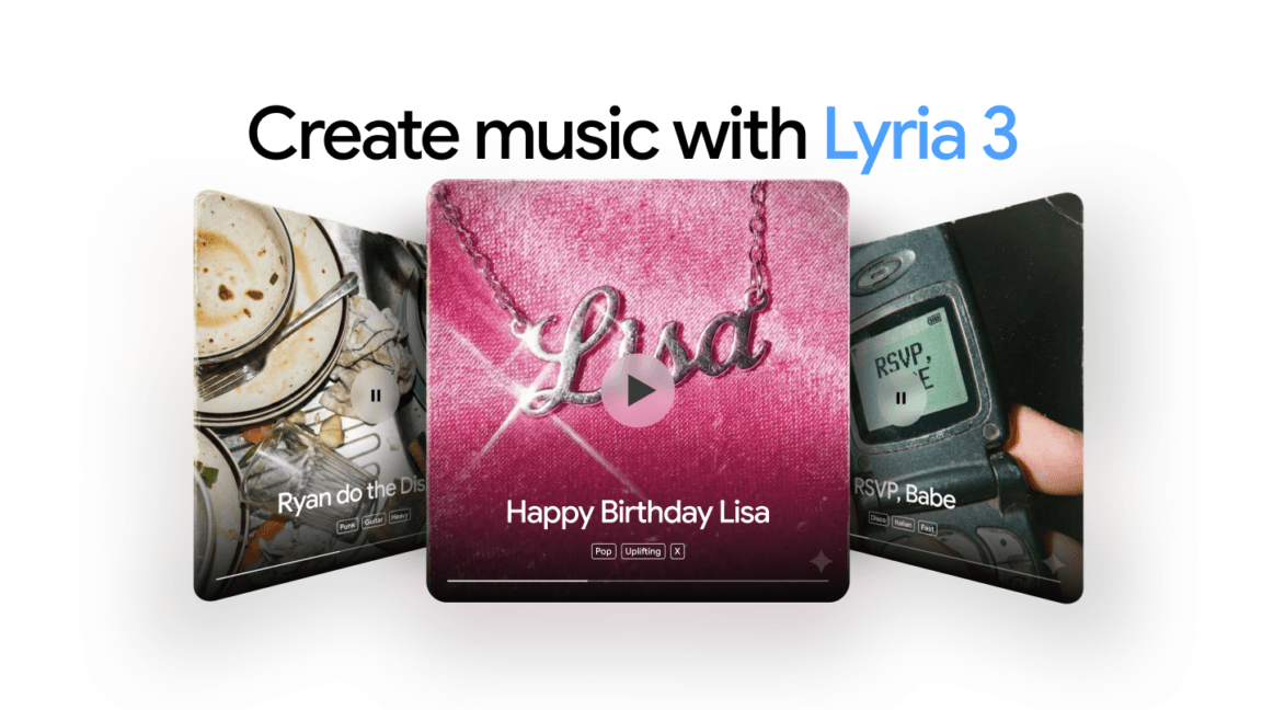 Rekor çizik — Google'ın Lyria 3 AI müzik modeli bugün Gemini'ye geliyor