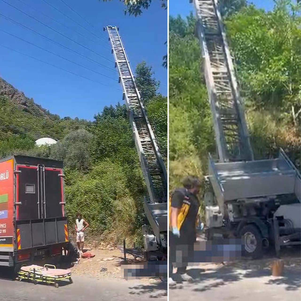 Yük asansörü elektrik hattının üzerine düştü! İki kişi akıma kapıldı!