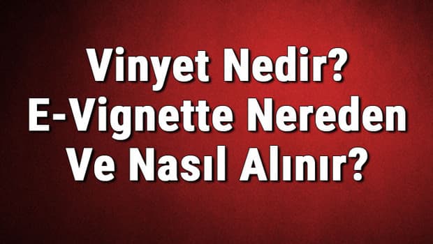 Vinyet Nedir? E-Vignette Nereden Ve Nasıl Alınır?
