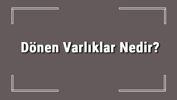 Dönen Varlıklar Nedir? Dönen Varlıklar Nelerdir