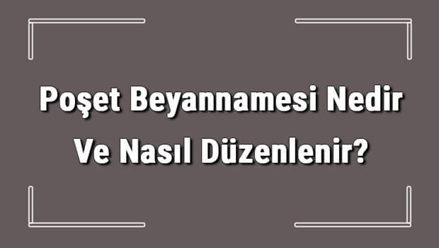 Poşet Beyannamesi Nedir Ve Nasıl Düzenlenir? Poşet Beyannamesi Nasıl Verilir Detaylı Bilgi