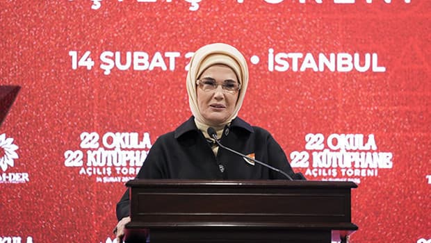 Emine Erdoğan, TOGEMDER'in "22 Okula 22 Kütüphane" projesinin açılış töreninde konuştu