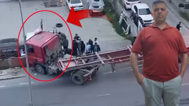 Beylikdüzü'nde TIR'ın çarptığı yaya hayatını kaybetti; kaza kamerada