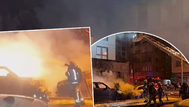 Kadıköy’de oto galeride yangın