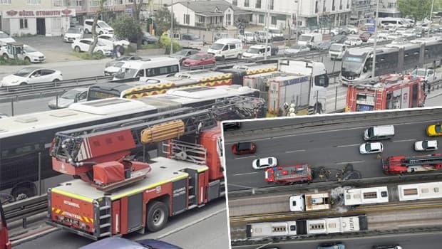 Avcılar'da metrobüste yangın: Seferlerde aksama yaşanıyor