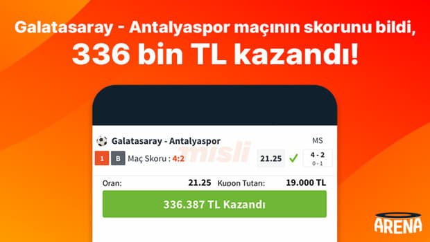 Galatasaray - Antalyaspor maçının skorunu bildi, 336 bin TL kazandı!