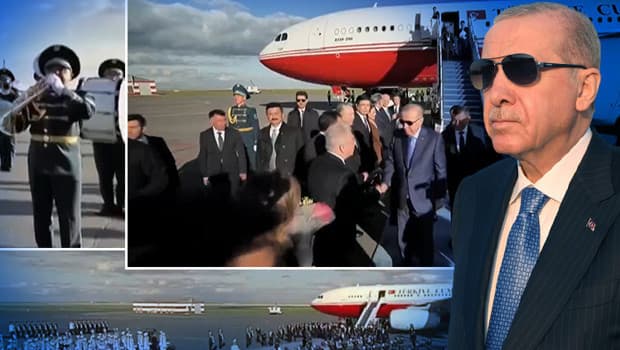 Cumhurbaşkanı Erdoğan, Kazakistan'da resmi törenle karşılandı
