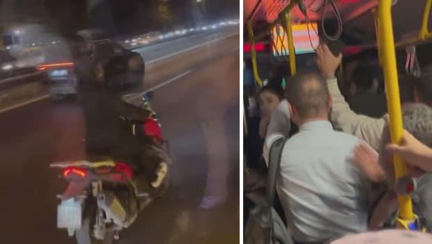 Otobüste panik anları: Tartıştığı İETT şoförüne elindeki cismi fırlattı