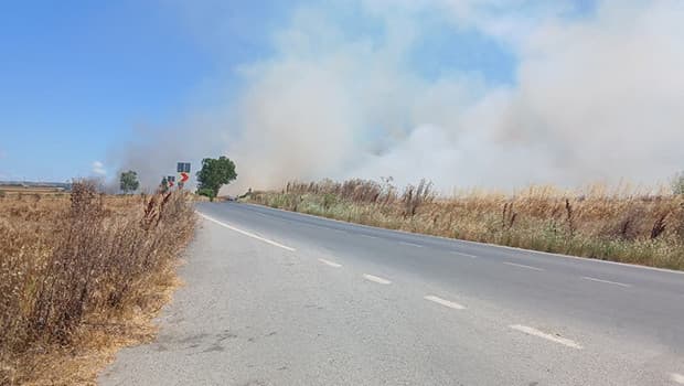 Silivri'de korkutan tarla yangını! Polisten uyarı: Evler boşaltın