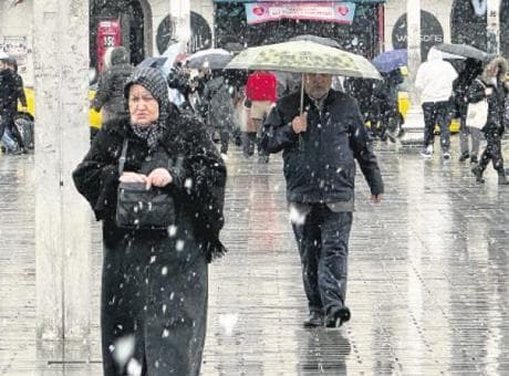 Megakente kar yağdı