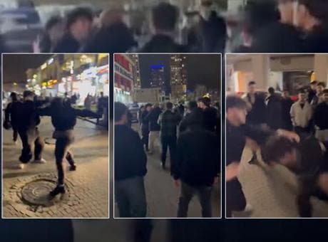 Ramazan etkinliğinde yumruklar havada uçuştu! İftar sonrası kavga kamerada