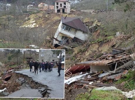 Ordu'da heyelan: Evler yıkıldı, yol çöktü! Bölgeye giriş-çıkış kapandı