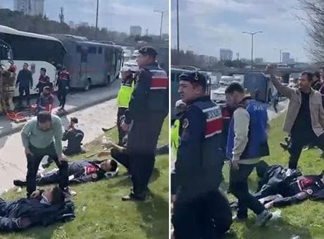 Bağcılar'da 4 cezaevi sevk aracı kaza yaptı! 6 jandarma yaralandı
