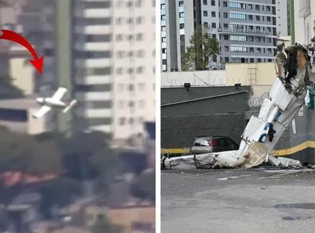 3 katlı apartmana uçak çarptı! Akılalmaz kaza anları kamerada: Ölüler var