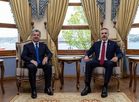 Dışişleri Bakanı Hakan Fidan, IKBY Başbakanı Barzani ile İstanbul'da görüştü