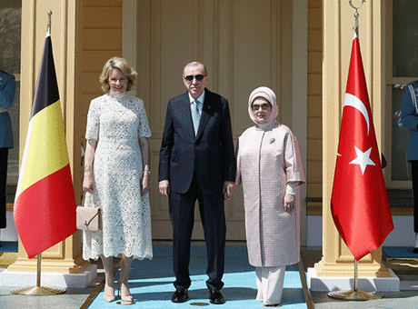 Cumhurbaşkanı Erdoğan, Belçika Kraliçesi Mathilde’yi Vahdettin Köşkü’nde ağırladı