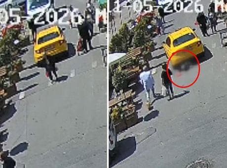 Şişli’de taksinin altında kalan yaşlı kadından mucize kurtuluş! O dehşet anları kamerada!