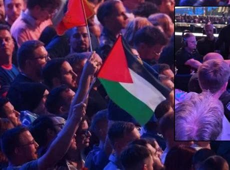 Eurovision'da İsrail şiddeti! Salon karıştı, protestoculara sert müdahale: 'Soykırımı durdurun'