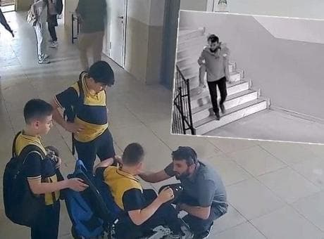 Yürekleri ısıtan görüntü... Bedensel engelli öğrencisini sırtında taşıdı