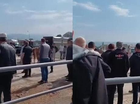 Kurban pazarında ortalık karıştı! Jandarma havaya ateş açtı