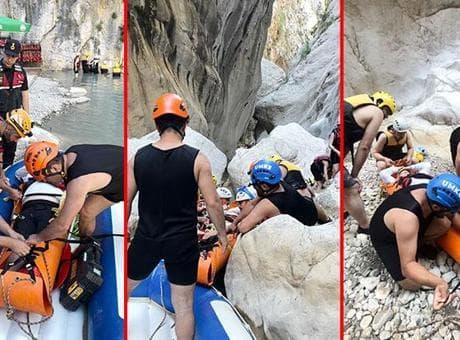 Antalya'da kanyonda mahsur kalmıştı! Ayağı kırılan turist ekiplerin operasyonuyla kurtarıldı