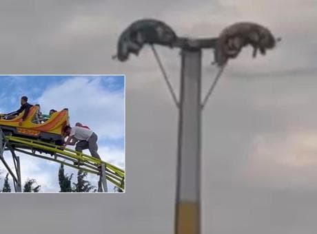 Lunaparkta korkunç kaza! Metrelerce yüksekte dakikalar baş aşağı mahsur kaldılar