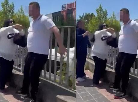 Sokak ortasındaki kadına şiddete kadın müdahalesi anbean kamerada!