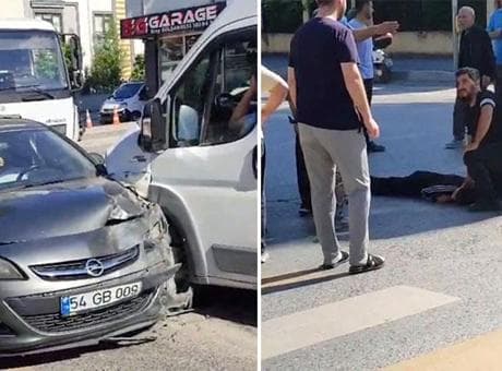 Sakarya'da okul servisi dehşet saçtı! Önce çocuğa sonra otomobile çarptı: 2 yaralı
