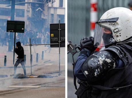 Avrupa'nın göbeğinde protestocular ile polis arasında çatışma! Belçika'da sokaklar karıştı