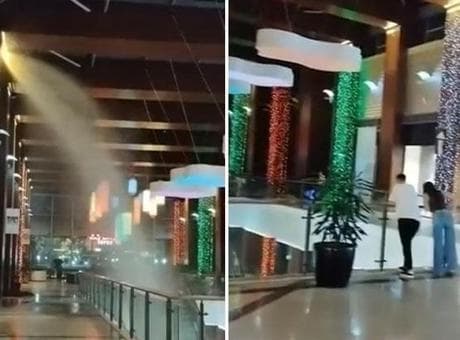 AVM'de bir garip olay! Fıskiyeler açıldı, ortalık göle döndü