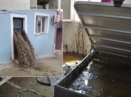 Manisa'da şoke eden görüntü: Sel suları evinin içinden geçti! Ölümden döndü