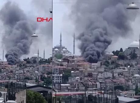 Son dakika... Fatih'te binadaki yangın araçlara sıçradı