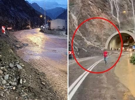 Artvin- Erzurum karayolunda heyelan faciası! Tünel kapandı, ulaşım durdu