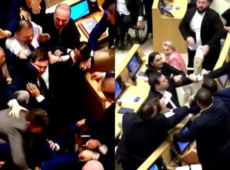 Parlamento karıştı, milletvekilleri birbirine girdi! Olimpiyat şampiyonu halterci de kavgaya katıldı