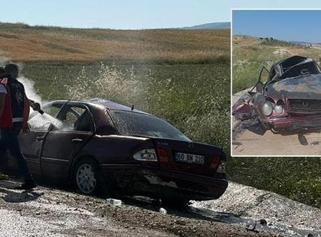 Yozgat'ta devrilen otomobil alev aldı! 1 kişi öldü, 3 kişi yaralandı