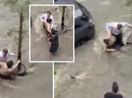 İstanbul'da yağmurda korku dolu anlar! Vatandaşlar son anda yetişti