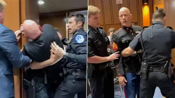 ABD Senatosu’nda İran gerilimi protestosu: Eski deniz piyadesinin kolu kırıldı