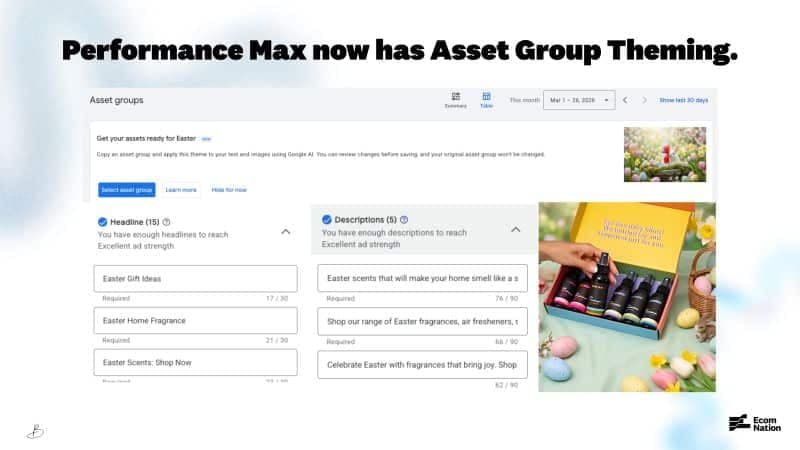 Google, PMax varlık gruplarına sezonluk yaratıcı temalar ekledi
