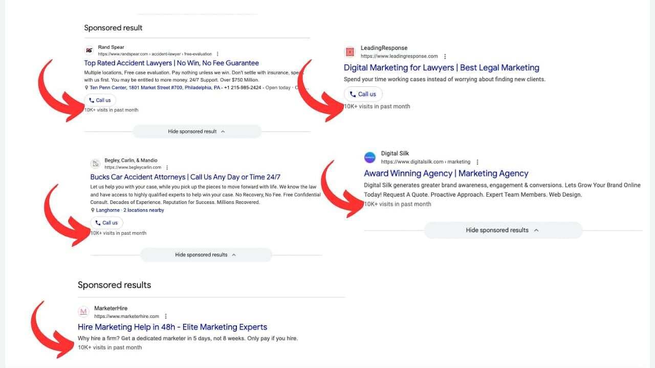 Google reklamları, birden fazla reklamveren arasında aynı web sitesi istatistiklerini gösteriyor