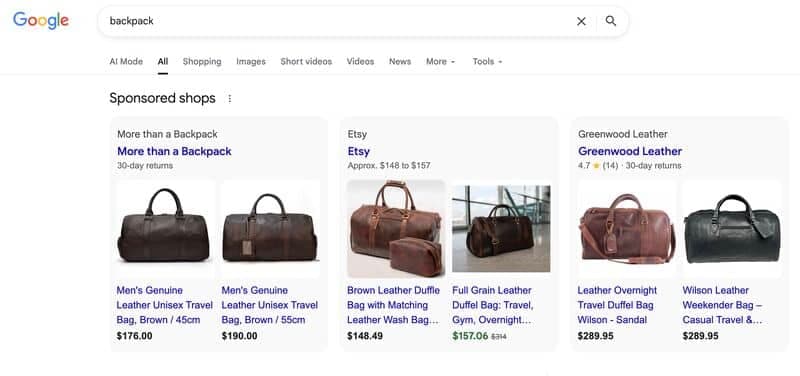 Google, Alışveriş sonuçlarında "Sponsorlu Mağazalar" bloklarını test ediyor