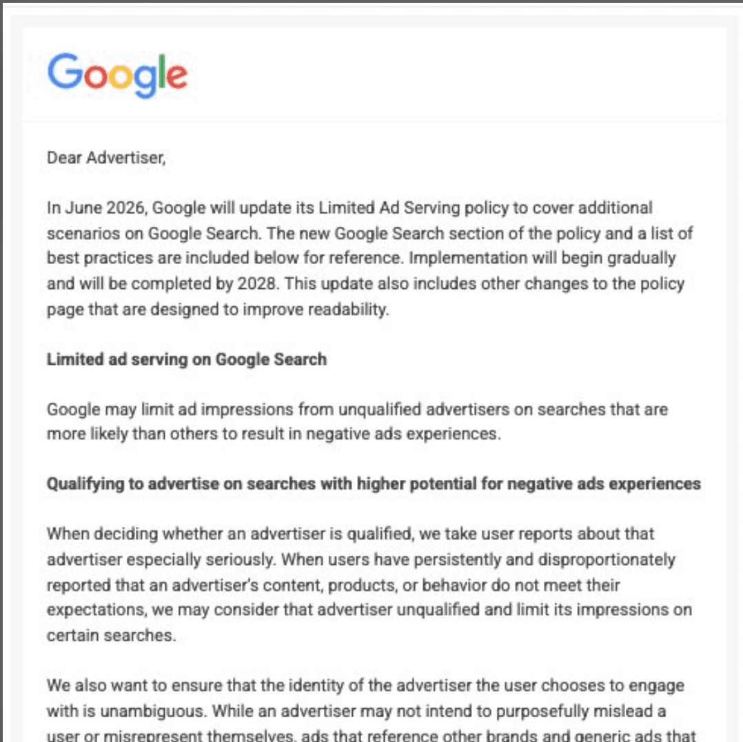 Google, Arama'da sınırlı reklam sunma politikasını genişletiyor
