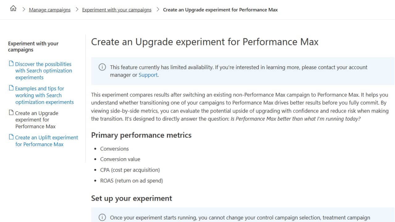 Microsoft, Performance Max testini yeni deney türleriyle genişletiyor