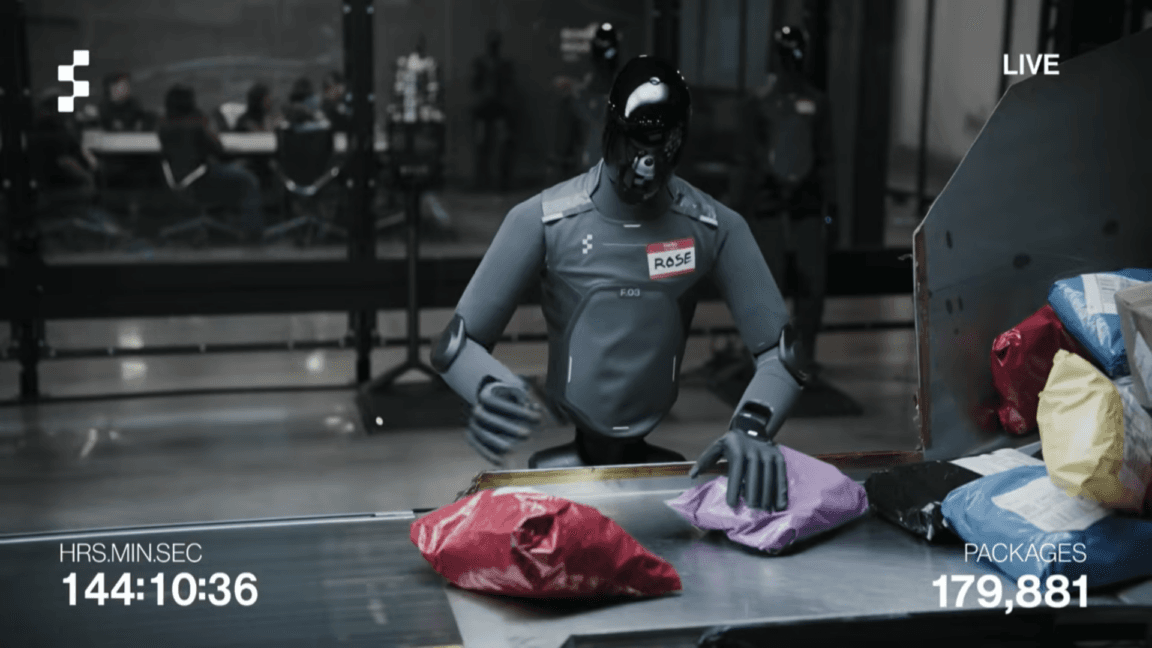 İnternet, Şekil Yapay Zeka'nın insansı robotlarının paketleri ele alışını izlemeyi bırakamıyor