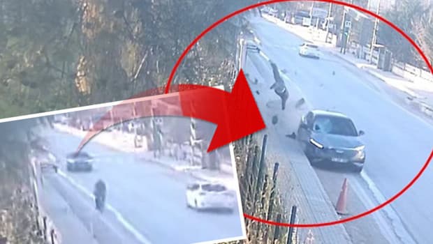 Bisikletlinin feci ölümü kamerada: Arkadan geldi, bir anda yön değiştirip havaya savurdu