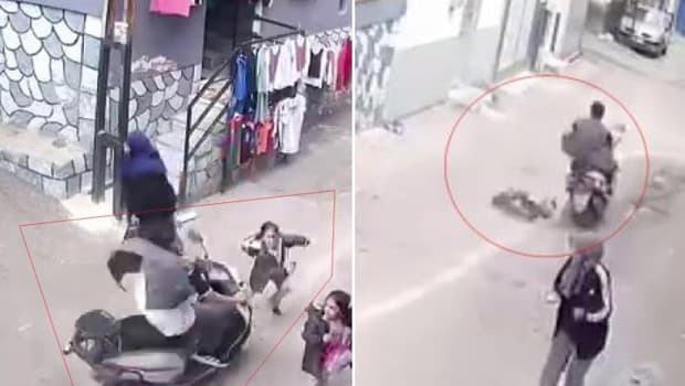Feci kaza kamerada! Motosikletle kız çocuğuna çarpıp kaçtı