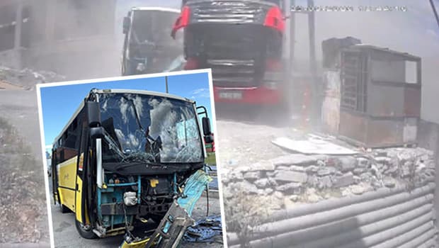 Freni boşalan İETT otobüsü TIR'a çarptı