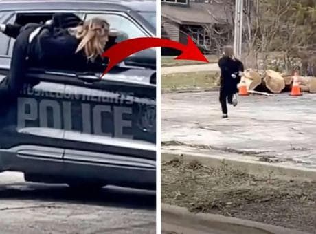 Polis aracının içinden saniyeler içinde böyle kaçtı! Firari kadın her yerde aranıyor