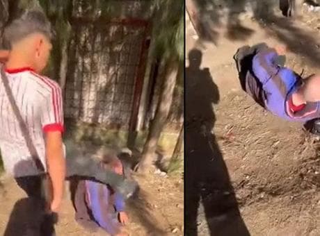 Yer: İzmir! Vicdansızlıkta sınır yok: Sokakta uyuyan yaşlı adamın yüzüne tekme attı