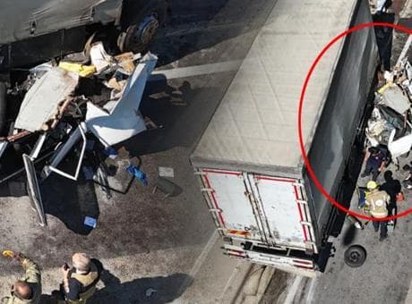 Freni boşalan kamyon dehşet saçtı! 4 araca çarptı: 2'si ağır, 5 yaralı