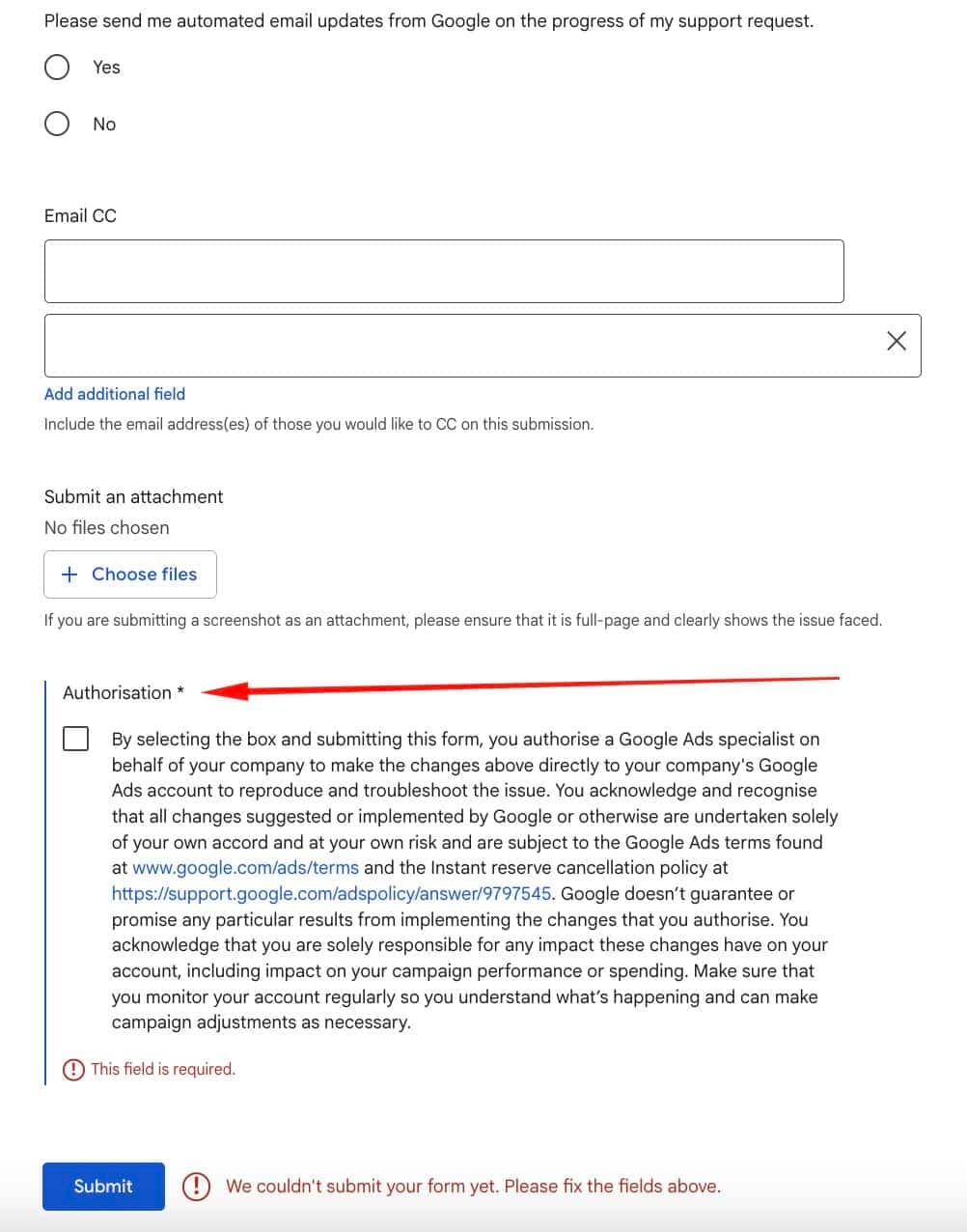 Google Ads desteği artık hesap değişikliği yetkisi gerektiriyor